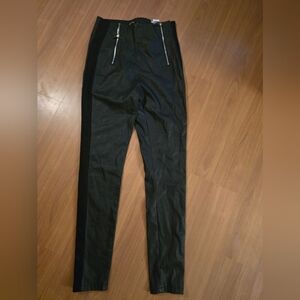 Zara Black Faux Leather Dress Pants Small